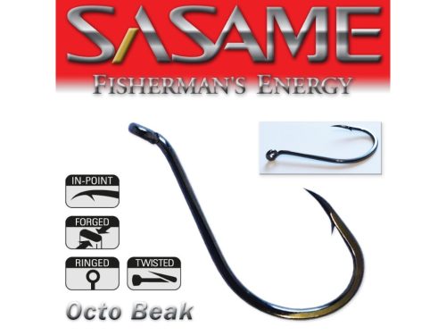 SASAME Octo Beak füles harcsázó horog - Black Nickel - 6/0