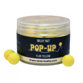 Kraken Baits Milky Nut Fluo Yellow Pop-Ups 15mm prémium Kraken Baits horgásztermék.