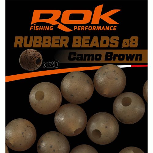 ROK RUBBER Beads 6mm - Gumigyöngy 6mm Camo Barna
