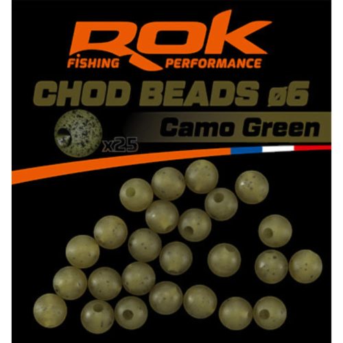 ROK RUBBER Beads 6mm - Gumigyöngy 6mm Camo Barna
