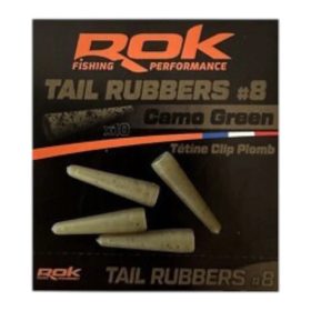   ROK Lead Clip TAIL RUBBER - ólomkapocs záró gumi Camo Zöld
