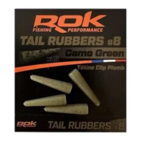 ROK Lead Clip TAIL RUBBER - ólomkapocs záró gumi Camo Zöld - CarpHunter
