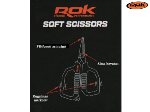 ROK SOFT Scissors - Puha szilikon markolatú olló - narancs