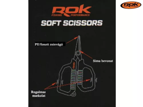 ROK SOFT Scissors - Puha szilikon markolatú olló - narancs - CarpHunter