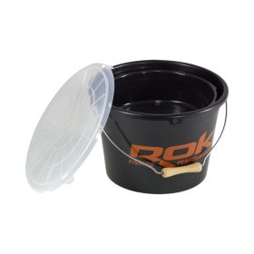   ROK 18 literes Csalis Vödör és 5 literes Keverő edény szett fedéllel - Fekete