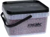 ROK 10 literes szögletes keverő edény fedéllel - SQUARE BUCKET with soft cover - Áttetsző - CarpHunter