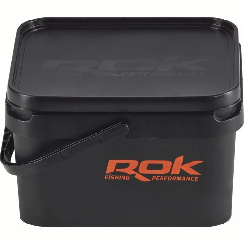 ROK 10 literes szögletes vödör tetővel - Fekete