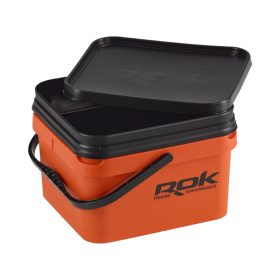   ROK 10 literes Szögletes Csalis vödör + betét + tető szett - Narancs