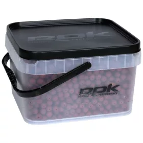 ROK 10 literes Szögletes Csalis vödör + betét + tető szett - Square Bait Bucket + Basin Black set - Áttetsző - CarpHunter