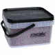 ROK 10 literes Szögletes Csalis vödör + betét + tető szett - Square Bait Bucket + Basin Black set - Áttetsző - CarpHunter