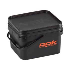   ROK 10 literes Szögletes Csalis vödör + betét + tető szett - Fekete