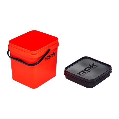 ROK 17 literes Szögletes Csalis vödör + betét + tető szett - Narancs