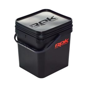  ROK 17 literes Szögletes Csalis vödör + betét + tető szett - Fekete