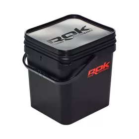 ROK 17 literes Szögletes Csalis vödör + betét + tető szett - Fekete - CarpHunter