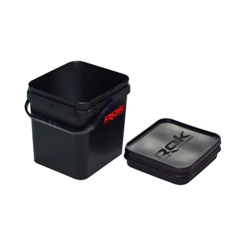 ROK 17 literes Szögletes Csalis vödör + betét + tető szett - Fekete