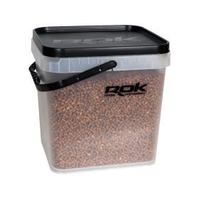   ROK 17 literes Szögletes Csalis vödör + betét + tető szett Square Bait Bucket + Basin Black set - Áttetsző