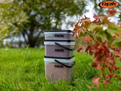 ROK 17 literes Szögletes Csalis vödör + betét + tető szett Square Bait Bucket + Basin Black set - Áttetsző - CarpHunter
