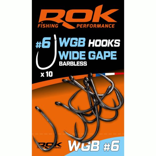 ROK WIDE GAPE Barbless hook - Szakáll nélküli teflon horog 6-os méret