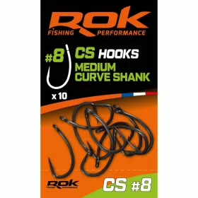 ROK MEDIUM CURVE SHANK - teflon horog  8-es méret - CarpHunter