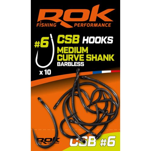 ROK MEDIUM CURVE SHANK Barbless - Szakáll nélküli teflon horog 8-as méret