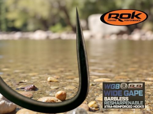 ROK WIDE GAPE BARBLESS Újraélezhető megerősített Szakáll nélküli horog - 6 - WGBR-RR