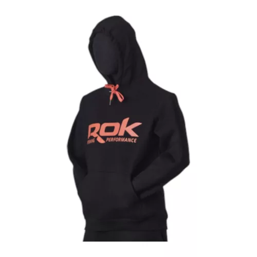 ROK - BLACK HOODIE - Kapucnis fekete pulóver 3XL