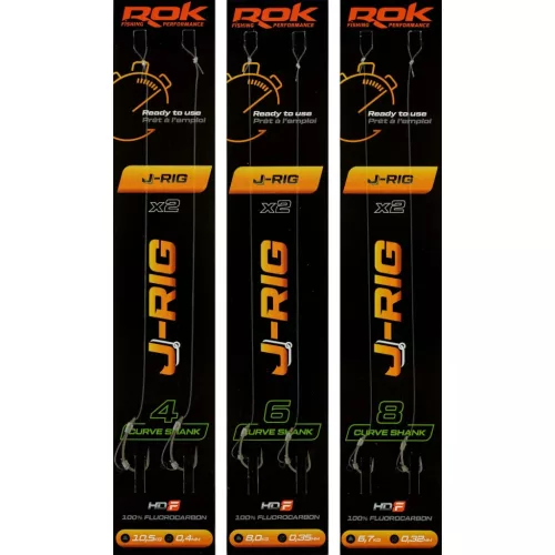 ROK J-RIG Curve Shank - előkötött horog  4 - 0,40mm - CarpHunter
