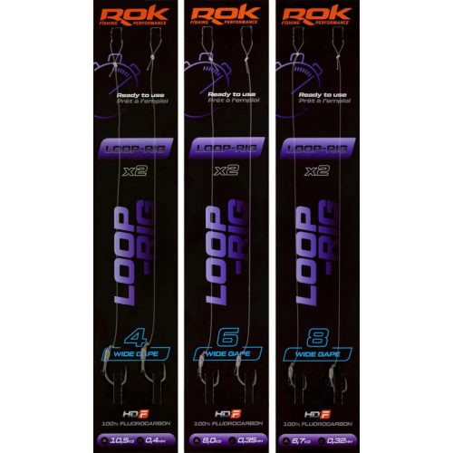 ROK LOOP RIG Wide Gape - előkötött horog  4 - 0,40mm