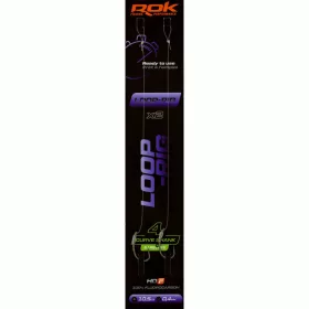 ROK LOOP RIG Curve Shank Barbless - előkötött szakáll nélküli horog  4 - 0,40mm - CarpHunter