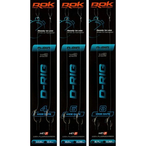 ROK D-RIG Wide Gape - előkötött horog  4 - 0,40mm