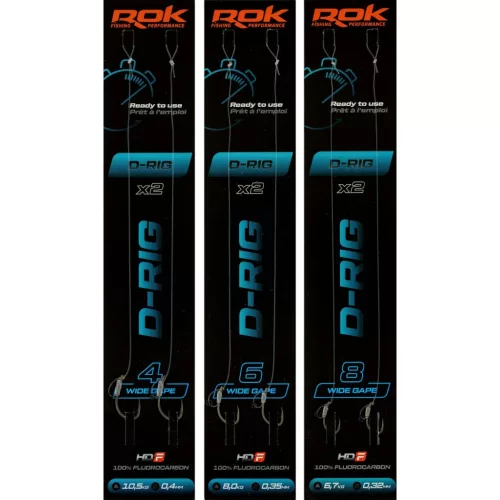 ROK D-RIG Wide Gape - előkötött horog  4 - 0,40mm - CarpHunter