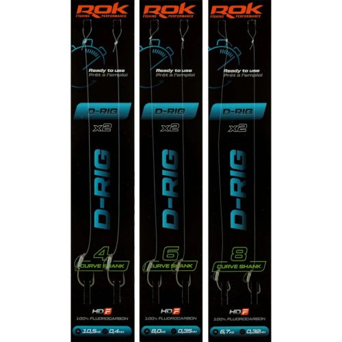 ROK D-RIG Curve Shank - előkötött horog  4 - 0,40mm