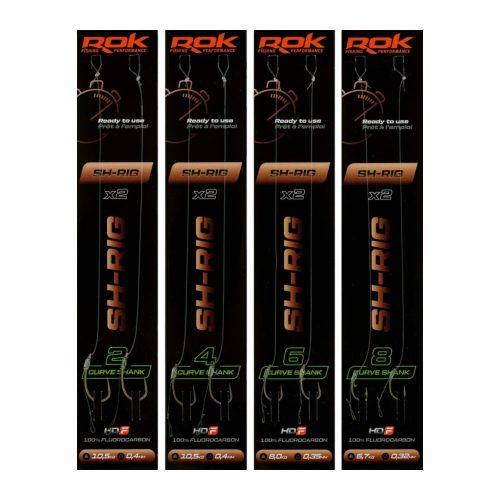 ROK SH-RIG Curve Shank - előkötött horog  2 - 0,40mm