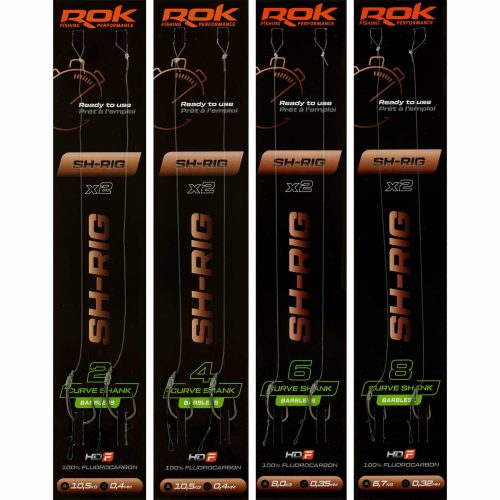 ROK SH-RIG Curve Shank Barbless - előkötött szakáll nélküli horog  2 - 0,40mm