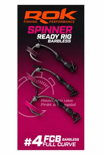 ROK SPINNER-RIG FULL CURVE - 3db/csomag - előkötött horog - 4 - Szakáll nélküli - CarpHunter