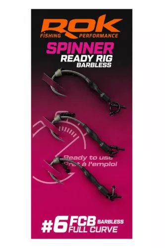 ROK SPINNER-RIG FULL CURVE - 3db/csomag - előkötött horog - 6 - Szakáll nélküli - CarpHunter