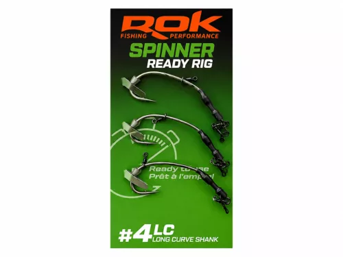 ROK SPINNER-RIG LONG CURVE SHANK - 3db/csomag - előkötött horog - 4 - CarpHunter