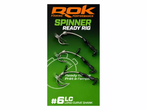 ROK SPINNER-RIG LONG CURVE SHANK - 3db/csomag - előkötött horog - 6 - CarpHunter