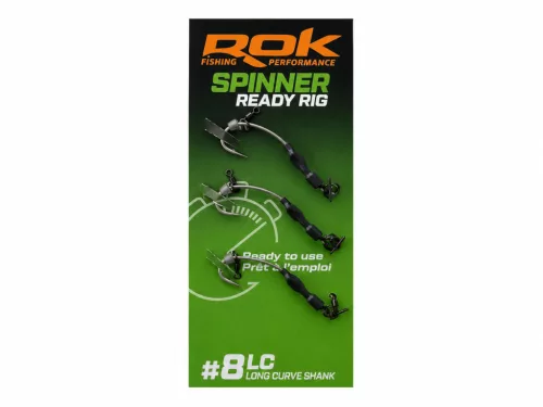 ROK SPINNER-RIG LONG CURVE SHANK - 3db/csomag - előkötött horog - 8 - CarpHunter