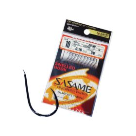   SASAME Chinu lapkás pontyozó, előkötött horog - 80cm - Nickel - 10db/csomag - 12-es 0,12mm zsinórral