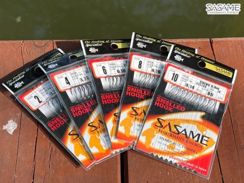 SASAME Chinu lapkás pontyozó, előkötött horog - 80cm - Nickel - 10db/csomag - 12-es 0,12mm zsinórral